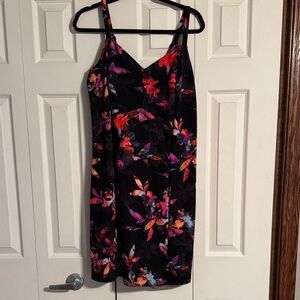 Torrid Floral Black Dress with Corset Back details